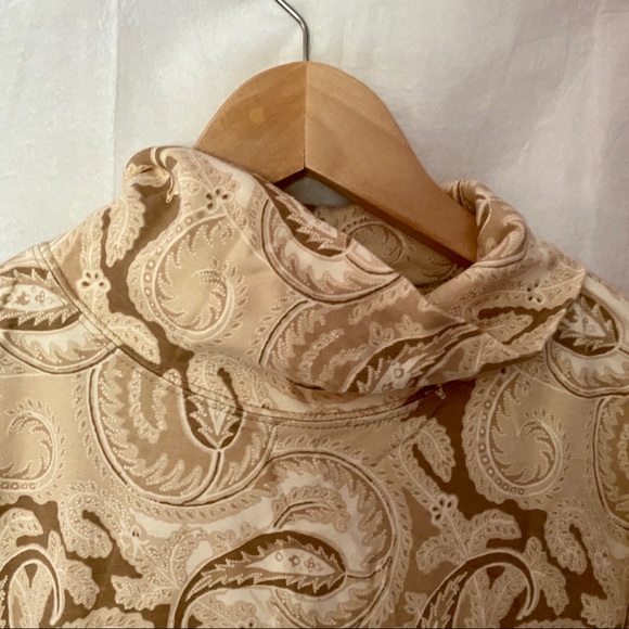 Land’s End Paisley Tan Women’s Turtle neck 14/16 - Picture 3 of 6